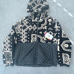 Spyder Black and Cream Patterned Hoodie